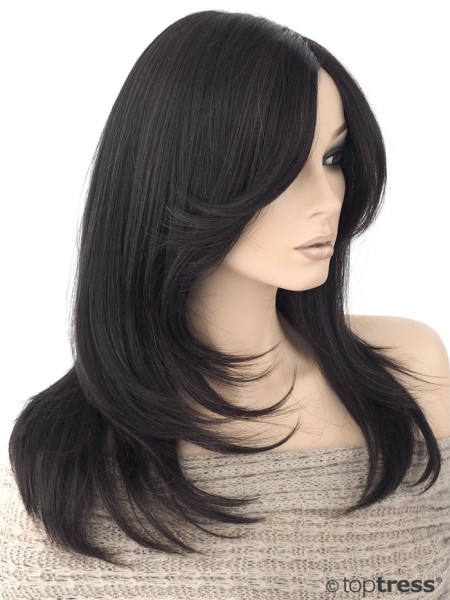 Perücke Livia Thermosilk Monotop naturschwarz
