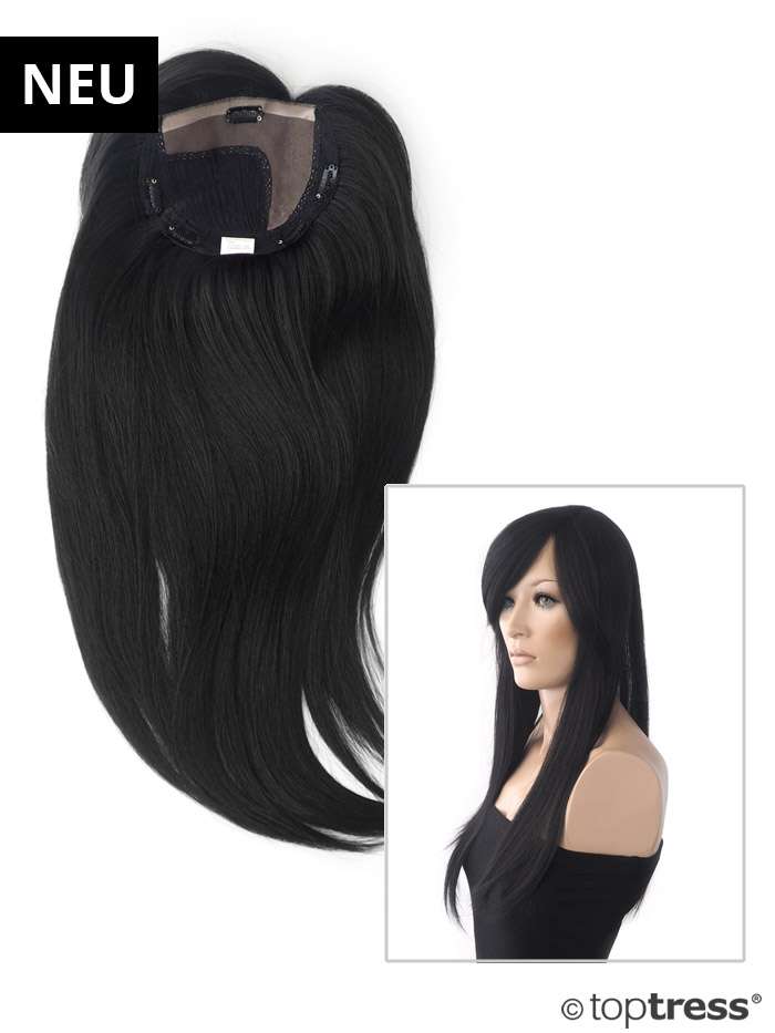 Natrliche Haarteile aus Kunsthaar, hitzebestndige Oberkopffller und  Zpfe aus Thermosilk-Haar, Echtthaar Modelle. | Toptress Percken Shop