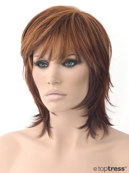 Perücke Elena Thermosilk kupfer/rotblonder Mix mit dunklerem Nackenbereich