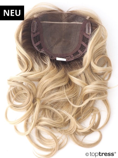 Topper Olivia blond mit dunklerem Ansatz Monotop Lace Front Thermosilk® 