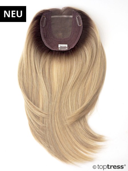 Topper Rosalie blond mit dunklerem Ansatz Thermosilk mit Monotop und Filmansatz