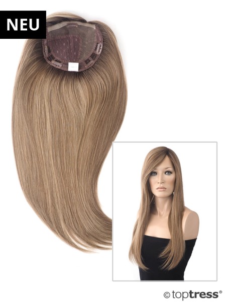 Topper Louisa Monotop Thermosilk aschblond mit dunklerem Ansatz