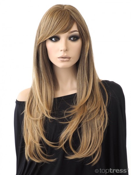 Perücke Beverly Thermosilk dunkelblond mit helleren Spitzen