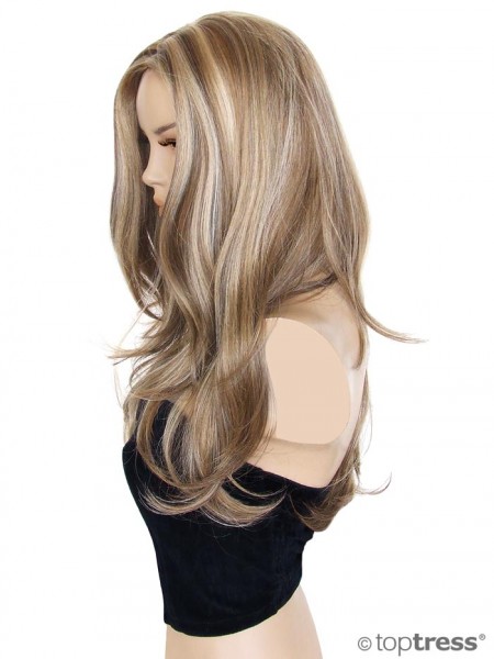 Perücke Angel hellbraun blond gesträhnt