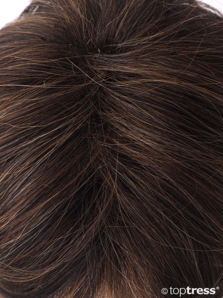 Perücke Iris Thermosilk dunkelbraun kupfer gesträhnt