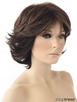 Vorschau: Perücke Iris Thermosilk dunkelbraun kupfer gesträhnt Vorschau: Perücke Iris Thermosilk dunkelbraun kupfer gesträhnt
