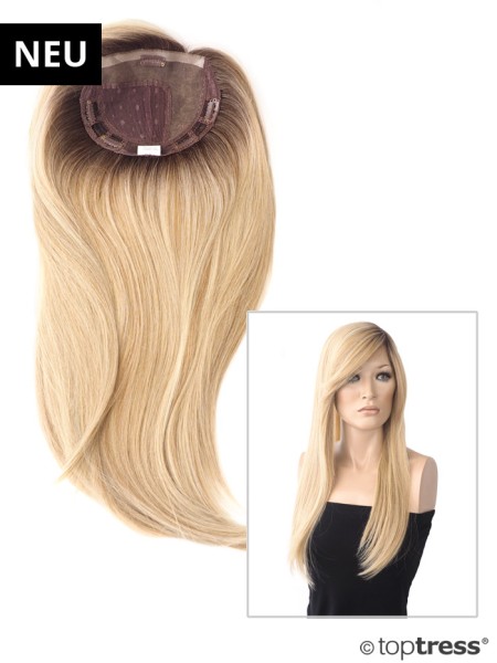 Topper Louisa Monotop Thermosilk blond mit dunklerem Ansatz und Highlights