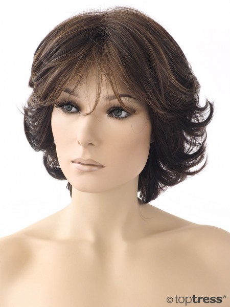 Perücke Iris Thermosilk dunkelbraun kupfer gesträhnt