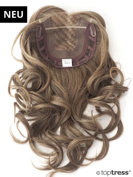 Topper Olivia dunkelblond mit hellblonden Highlights Monotop Lace Front Thermosilk® 