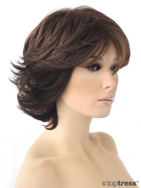 Perücke Iris Thermosilk dunkelbraun kupfer gesträhnt