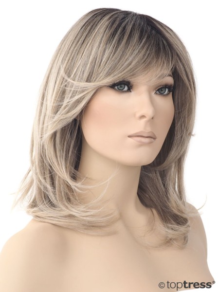 Perücke Tessa Thermosilk® aschblond mit dunklem Ansatz und helleren Spitzen