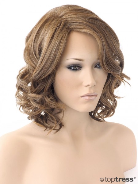 Perücke Liliane Thermosilk Tousled Bob hellbraun mit Highlights