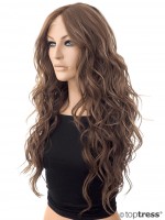 Perücke Joyce Monotop Lace Thermosilk hellbraun mit Highlights