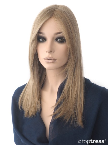 Perücke Daniella aschblond, Thermosilk, Lace front und Scheitel