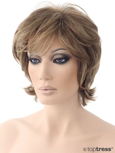 Perücke Veronika Thermosilk dunkelblond mit helleren Highlights