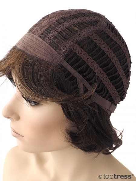 Perücke Iris Thermosilk dunkelbraun kupfer gesträhnt