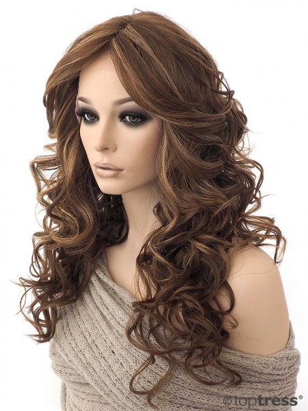 Perücke Carmen Lace Thermosilk hellbraun mit Highlights