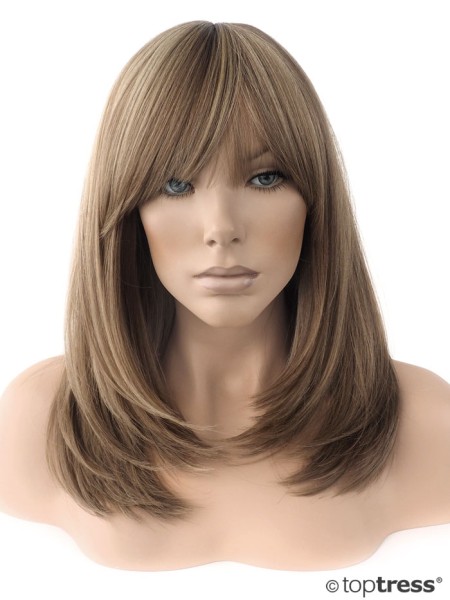 Perücke Lina Thermosilk aschblond mit dunklerem Ansatz