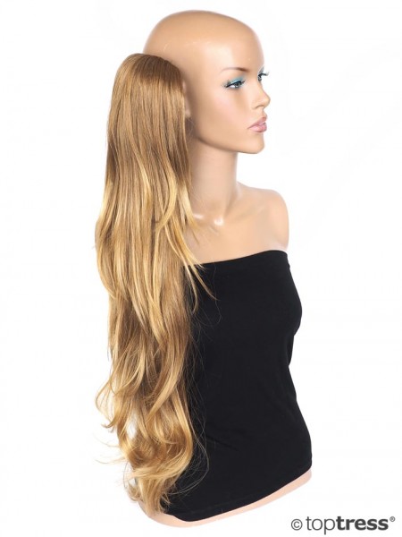 Haarteil Ponytail mit Spange rotblond mit helleren Spitzen