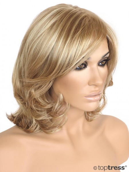 Perücke Zoe Monotop schulterlang blond mit Highlights