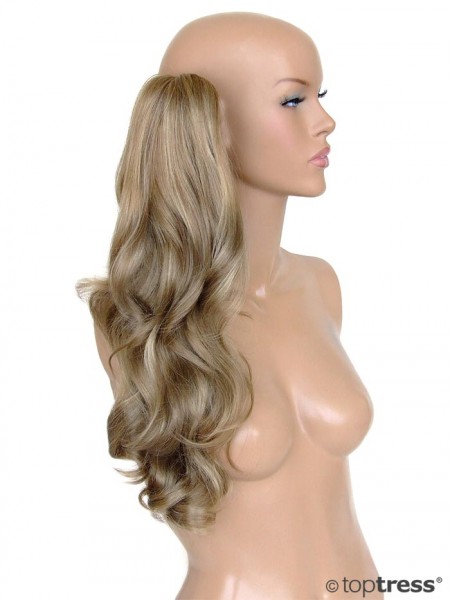 Haarteil June Ponytail mit Spange aschblond