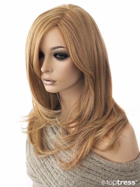 Perücke Livia Thermosilk Monotop blond gesträhnt