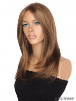 Perücke Amber hellbraun gesträhnt