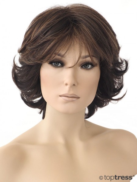 Perücke Iris Thermosilk dunkelbraun kupfer gesträhnt