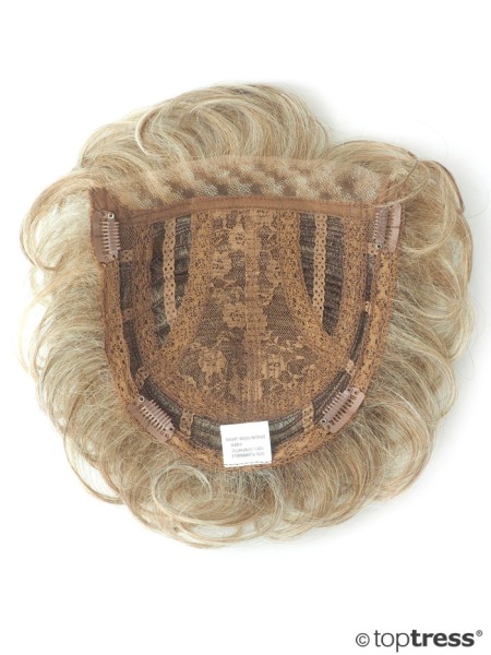 Topper Doris blond mit dunkleren Strähnen, Thermosilk, Lace Front